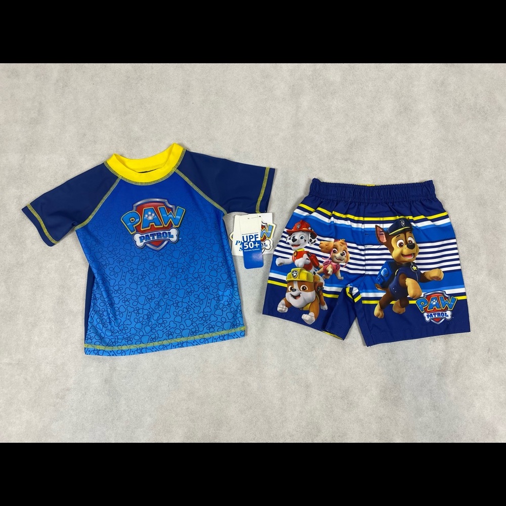 Paw Patrol Raglan Rash & Swim Trunks Set